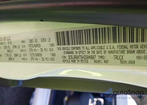 2017 Ram 1500 Express from USA, damaged, VIN 3C6JR6AT5HG504807
